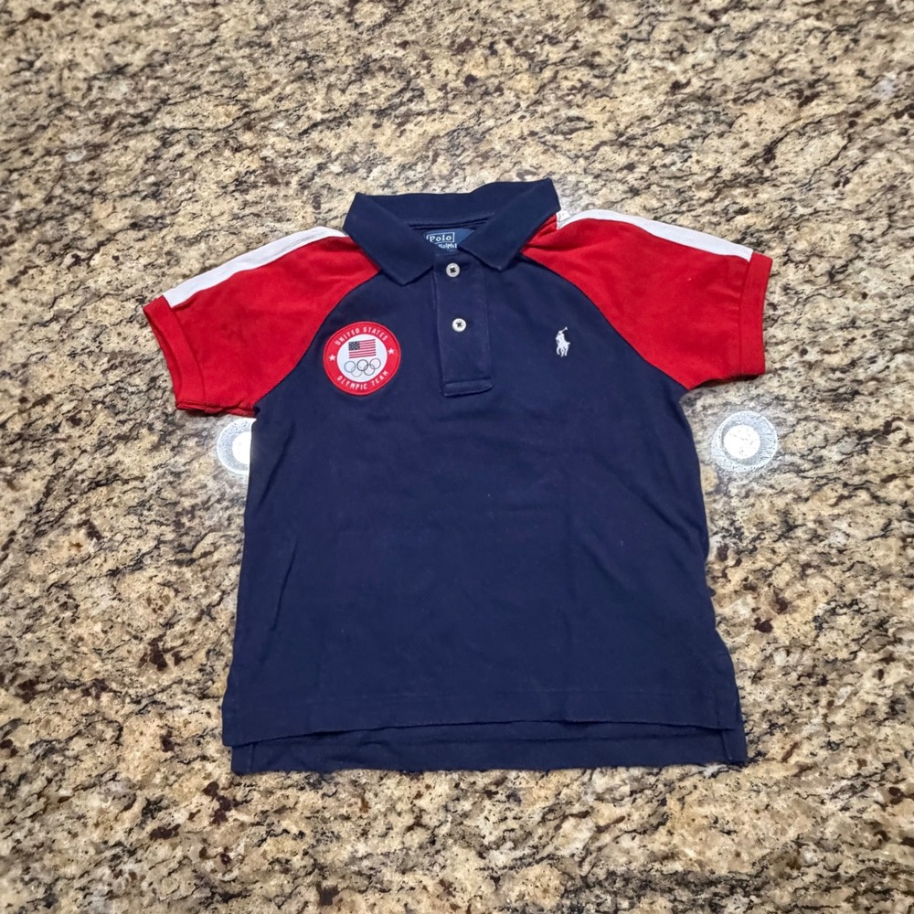 Polo Ralph Lauren Kids Team USA Olympic Polo Shirt Navy Red Size 3T ws